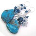 Arizona Turquoise Slice Gemstone Cluster Dangle Earrings Statement Turquoise Dangle Earrings - Trina