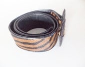 happy cyber monday sale Vintage animal fur yves saint laurent leather belt says size large