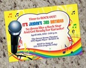 Kids' Music / Singing / Karaoke Colorful Invitation - Printable Design Il_170x135