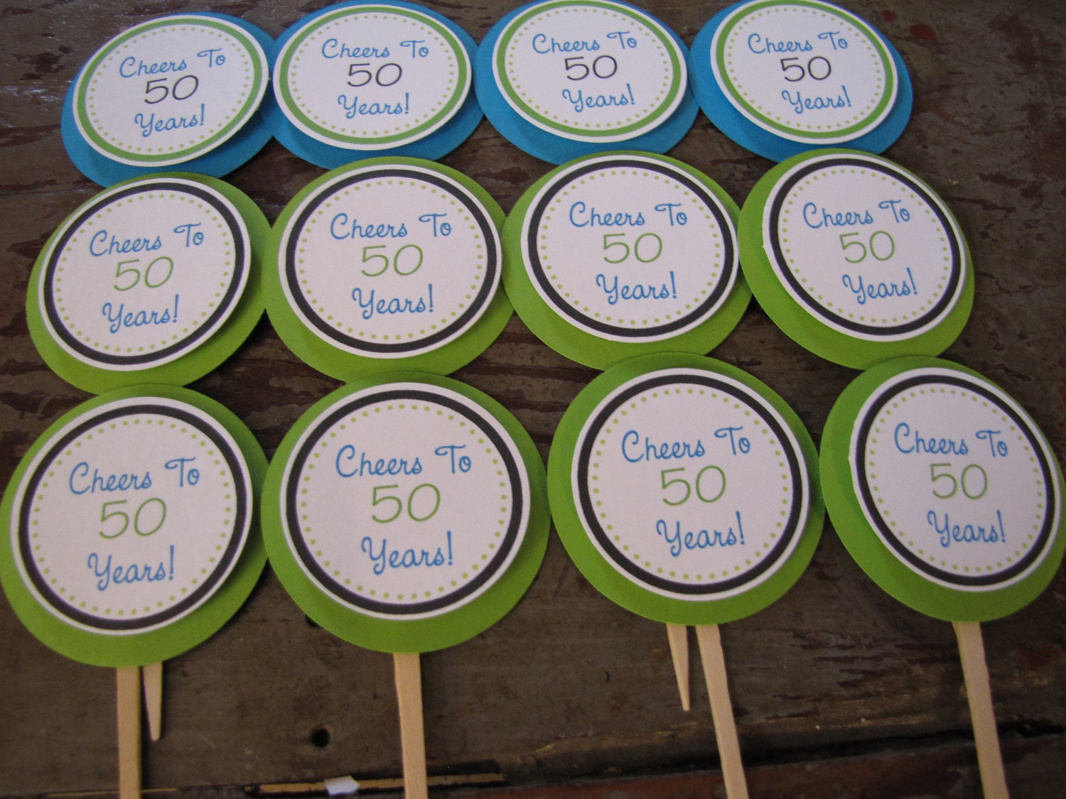 Adult Theme Circle Cupcake Picks - You Choose The Colors