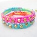 RAINBOW BRACELETS SET friendship bracelets neon bracelets macrame gold beads bracelets stackable  adjustable - Spring jewelry