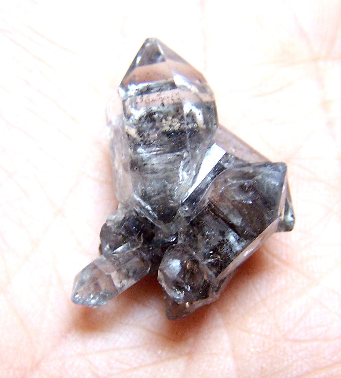 Tibetan Quartz Crystal Cluster - Smoky - Carbon Included Double Terminated - Rider Crystals - smoky- crystal point - small - wire wrap stone