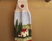Country Home Crocheted Top Towel-KOE96