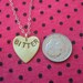 BITTER--Heart Charm Necklace, Heart Necklace, Metalwork Stamped Brass Heart, Valentines Day, Handmade, Love