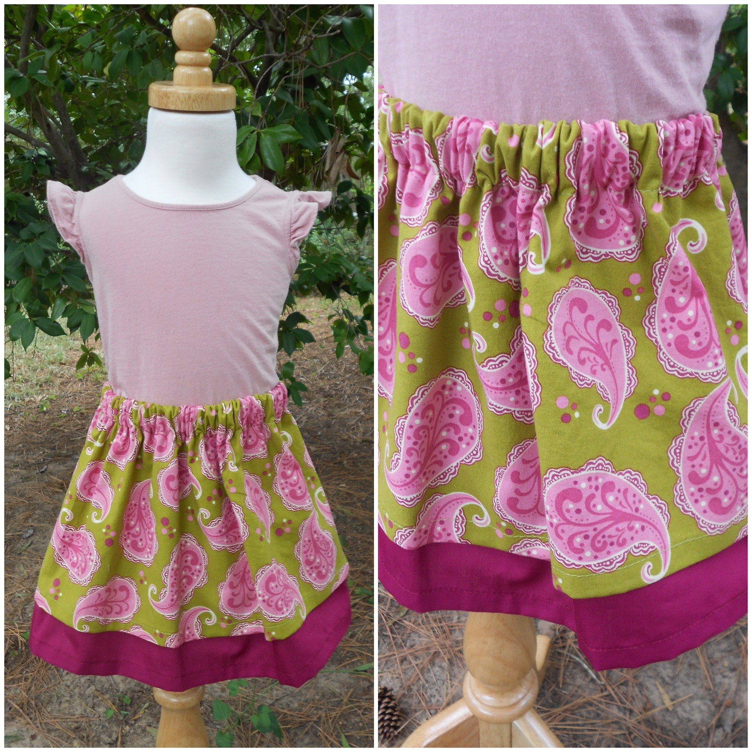 Playful Paisley Double Layer Skirt 18M 2T 3T