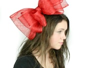 Red  Fascinator Hat for Kentucky Derby, Weddings and Christmas Parties