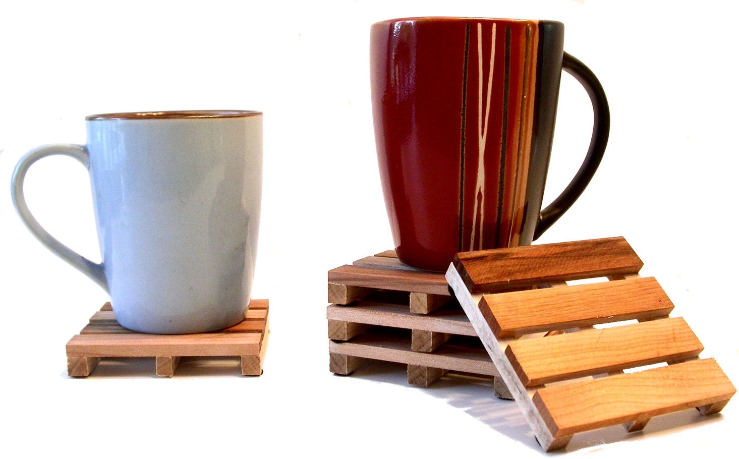 6 Coasters - Beverage Pallets - 6 drink coaster set - Coffee Cup / Wine Glass Coasters -