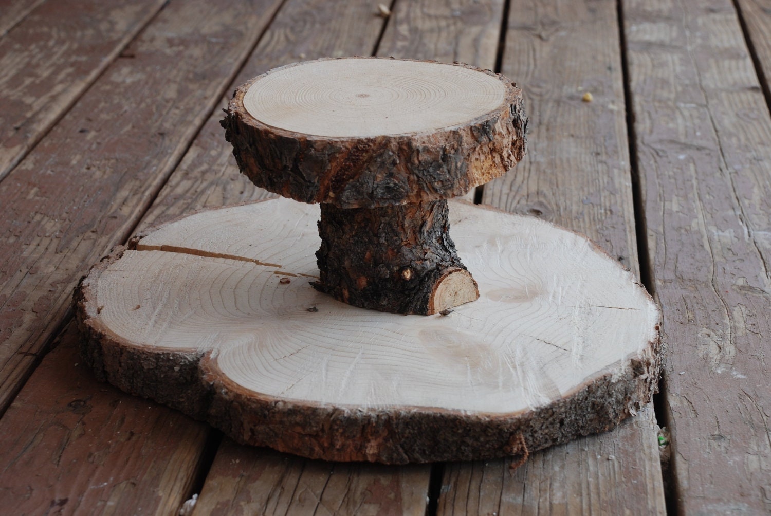 Custom for Jen - Rustic Wood Tree Slice 2-tier Cupcake Stand for your Wedding, Event, or Party - GREAT CHRISTMAS GIFT