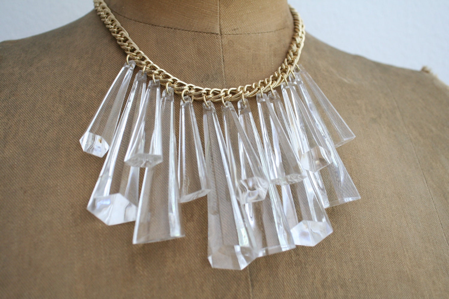 1960s Necklace : Prism Bib Necklace