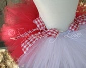 Little Red Riding Hood Tutu - Red and White Tutu - Halloween Costume - Sizes 5-6 youth or 7-8 youth