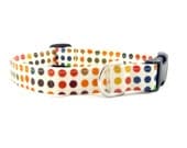 Fabric Collar Dog Colorful Dots