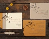 Fall Wedding Invitations - Tree Leaves Autumn Warm Orange Brown Invite
