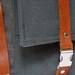 15" Laptop messenger bag - gray herringbone and brown leather