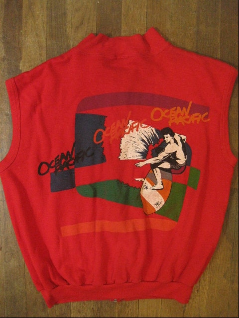 VINTAGE OP Ocean Pacific surf sweatshirt sleeveless