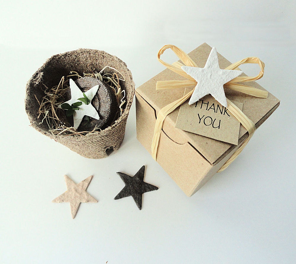 Plantable Party Favor Stars, Western Wedding Favor - Personalized by Nature Favors