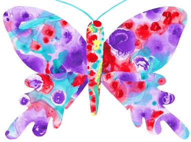 8 x 10 Purple Splash Butterfly