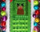 Advent Calendar - Quilted Rudolph the Red-Nosed Reindeer in Bright Green and Holiday Red - Countdown to Christmas