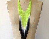Neon Lime Fringe Necklace