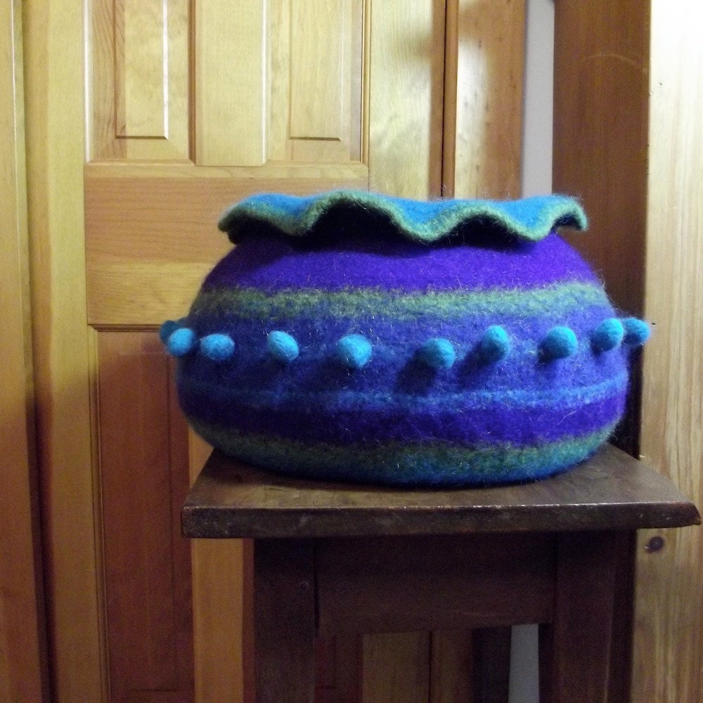 cat bed felted made to order cat cave