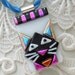 Cat Pendant, Fused Dichroic Glass Jewelry, Kitty Necklace, Fused Glass Pendant, Cat Jewelry X5625