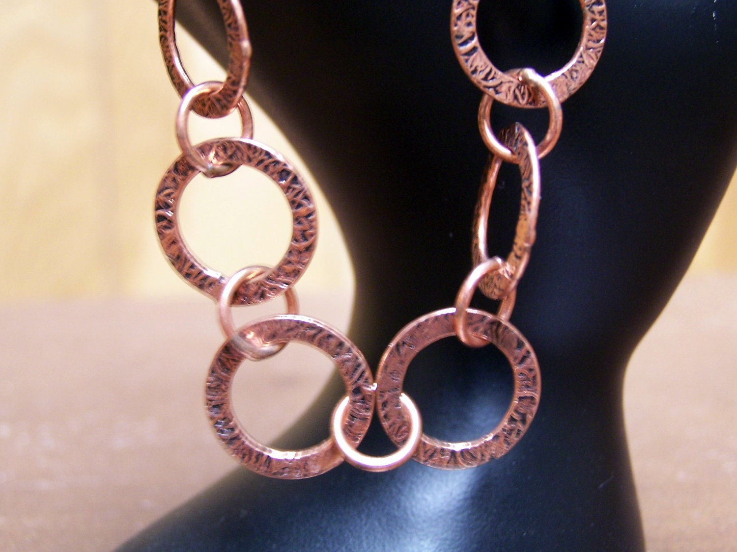 SALE - Copper Finish Stamped Bracelet
