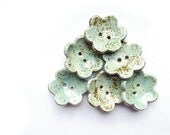 Ceramic buttons - Granite light blue - set of 6