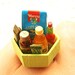 Kawaii Ring College Kids Care Basket  Miniature Food Jewelry