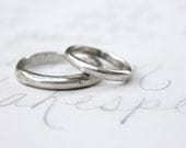 simple wedding ring band set . recycled silver wedding band set . rustic domed viking ring set . custom relic wedding rings