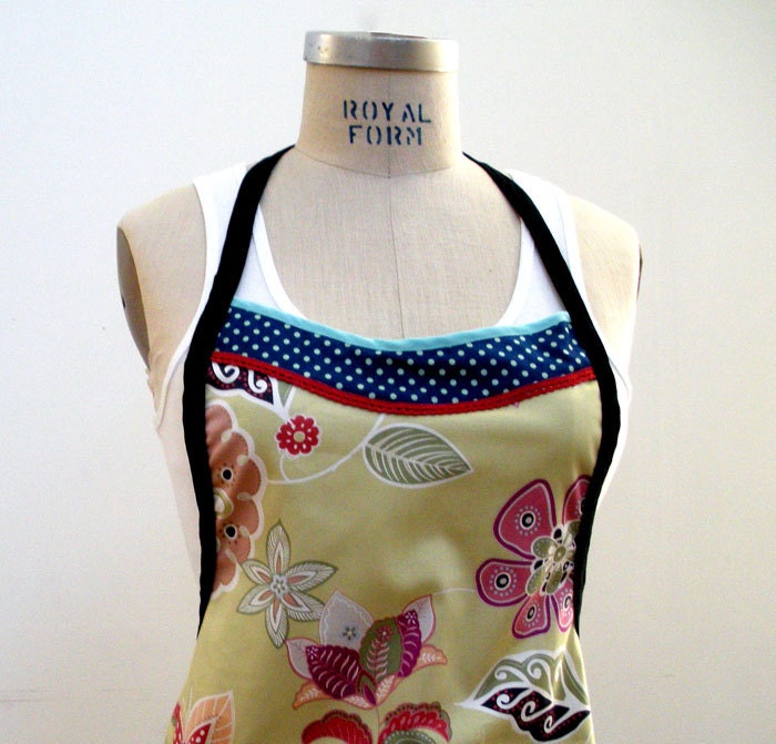 Vintage Inspired Sea Flowers  Apron