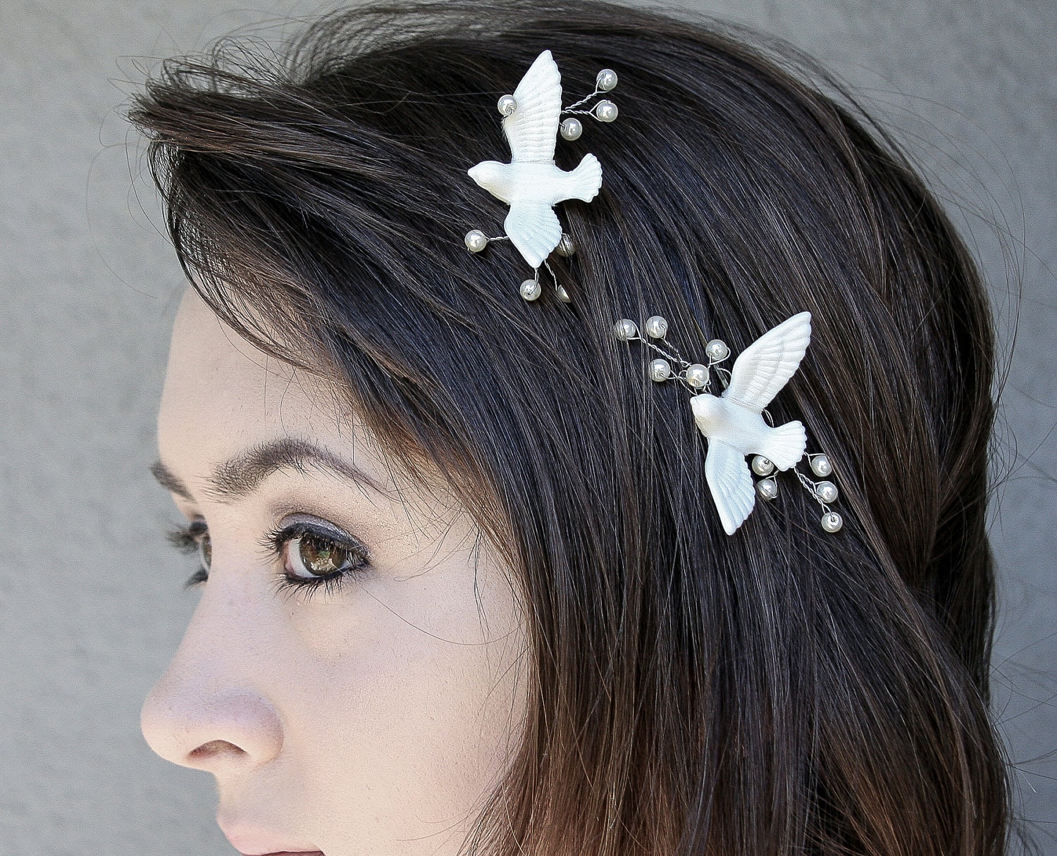 Love birds, wedding hair accessories, bobby hair pins