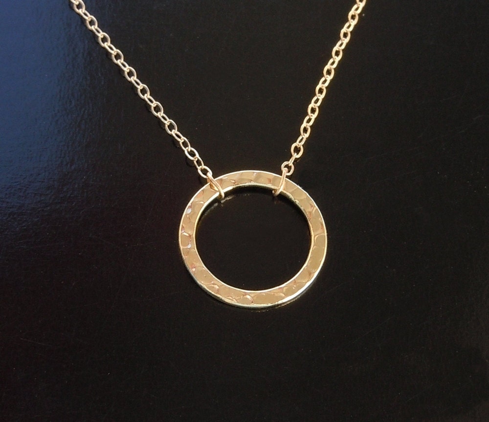 Karma Circle Necklace in 14kt Solid Gold