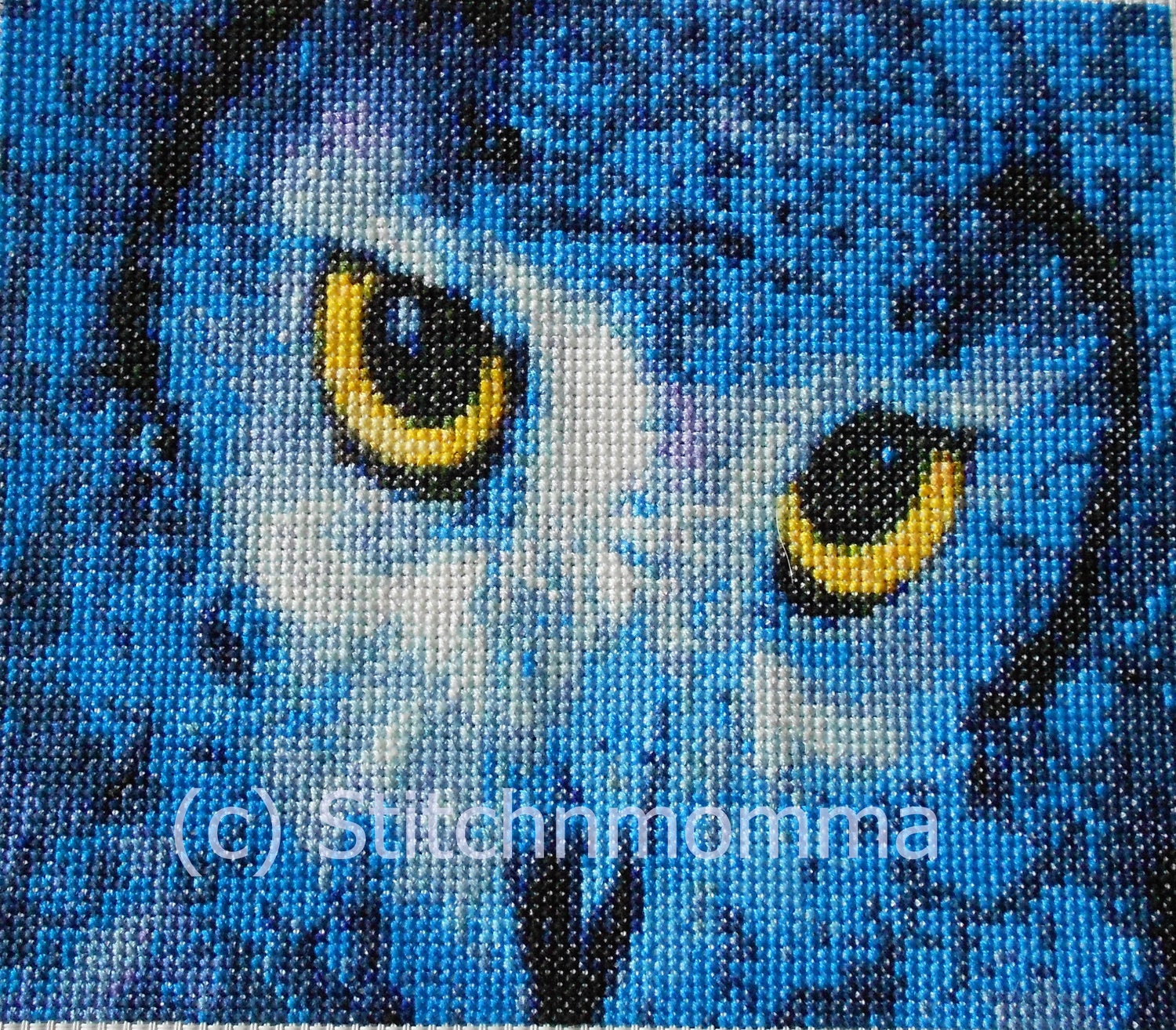 12011 Electric Owl - Original Design Cross Stitch PDF Pattern - DIGITAL DOWNLOAD