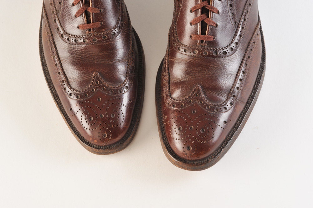 1950's Nettleton Men's Brown Wingtip Shoes - missfarfalla
