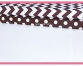 Riley Blake Fabric Duo Medium Chevron in Brown and Medium Dot in Brown 2 yards