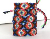 The Original Swarovski Crystal Friendship Bracelet- Marigold Design  (Orange, Blue, Green, Black & Copper)