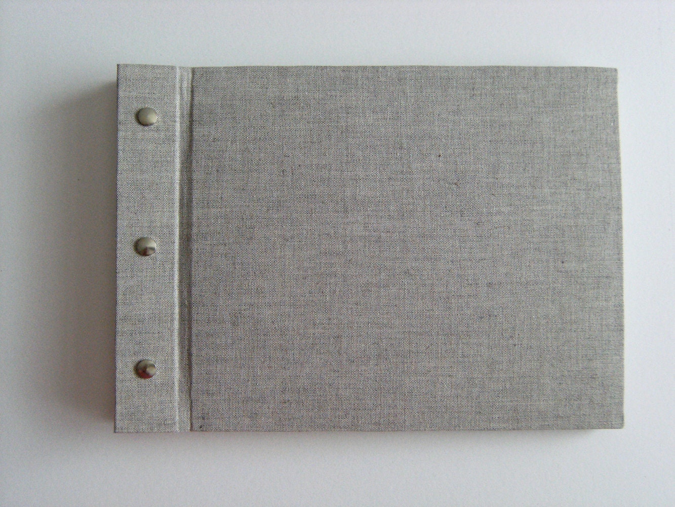 Gray Linen Wedding Album, Post Bound Photo or Envelope Album