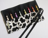 Crayon Roll - Cow (holds 8)