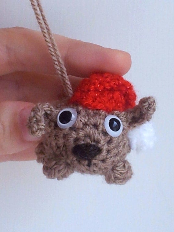 Christmas Bauble Santa Dog -- cute amigurumi puppy tree ornament santa father christmas