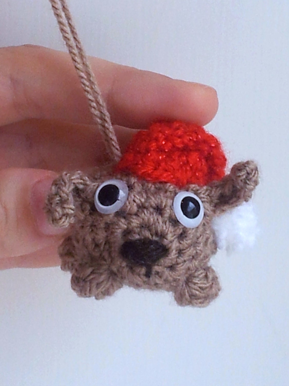 Christmas Bauble Santa Dog -- cute amigurumi puppy tree ornament santa father christmas