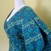 1970s Hawaiian blue green floral maxi wrap dress / large