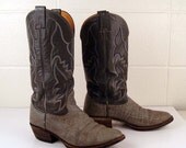 Nocona Cowboy Boots Vintage 1980s Gray Cowboy Nocona Boots Men's 7 1/2