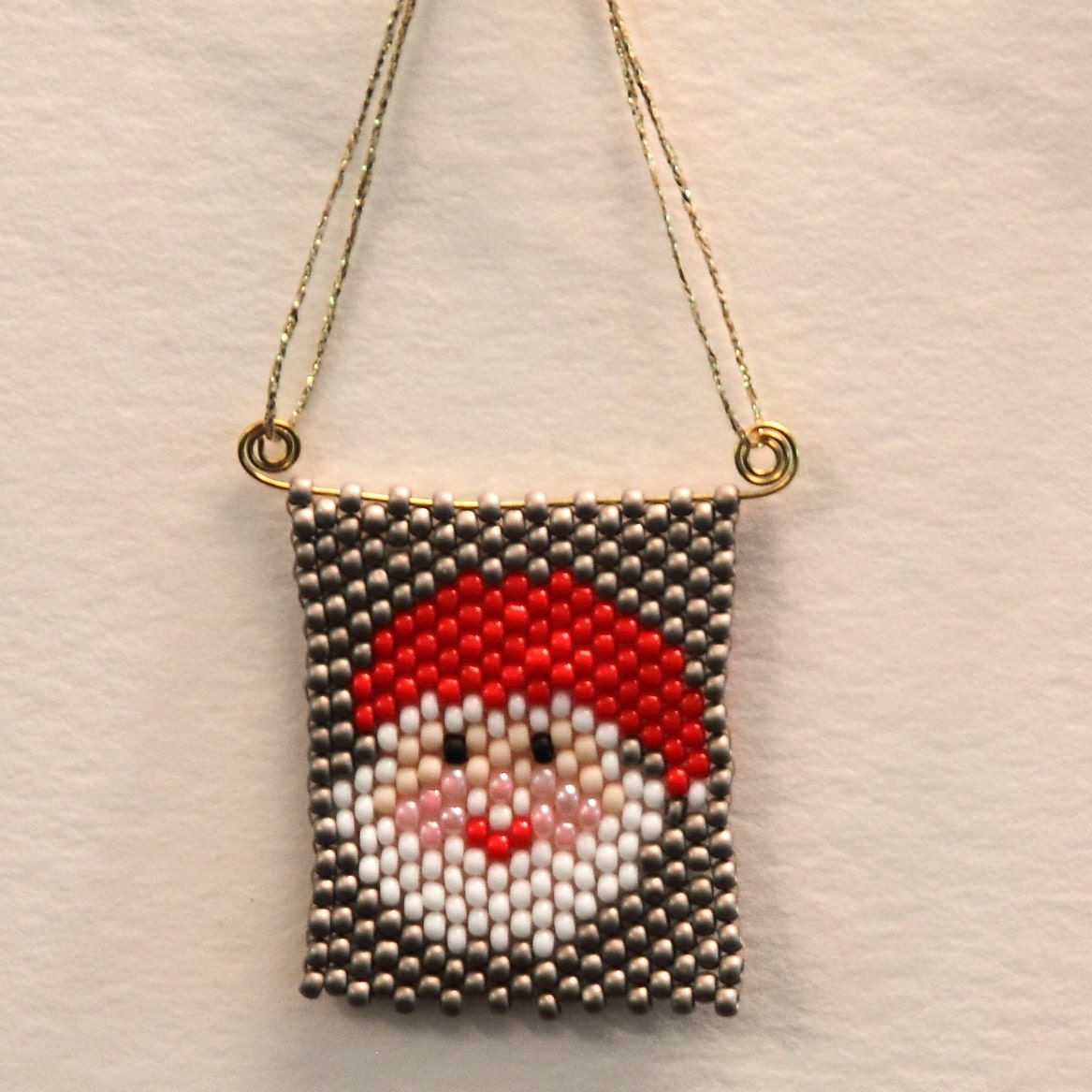 Peyote Stitch Santa - Ornament