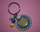 Girls Softball Key Chain Bottlecap Necklace or Zipper Pull Pendant - Softball Diva