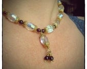 Garnet and Glass Toggle Necklace