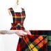 vintage 1960s dress / 60s dress / Plaid Schoolgirl Jumper with Pockets