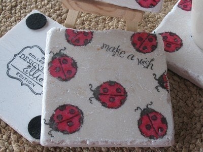 Make a Wish Lucky Ladybug Coasters, Set of 4