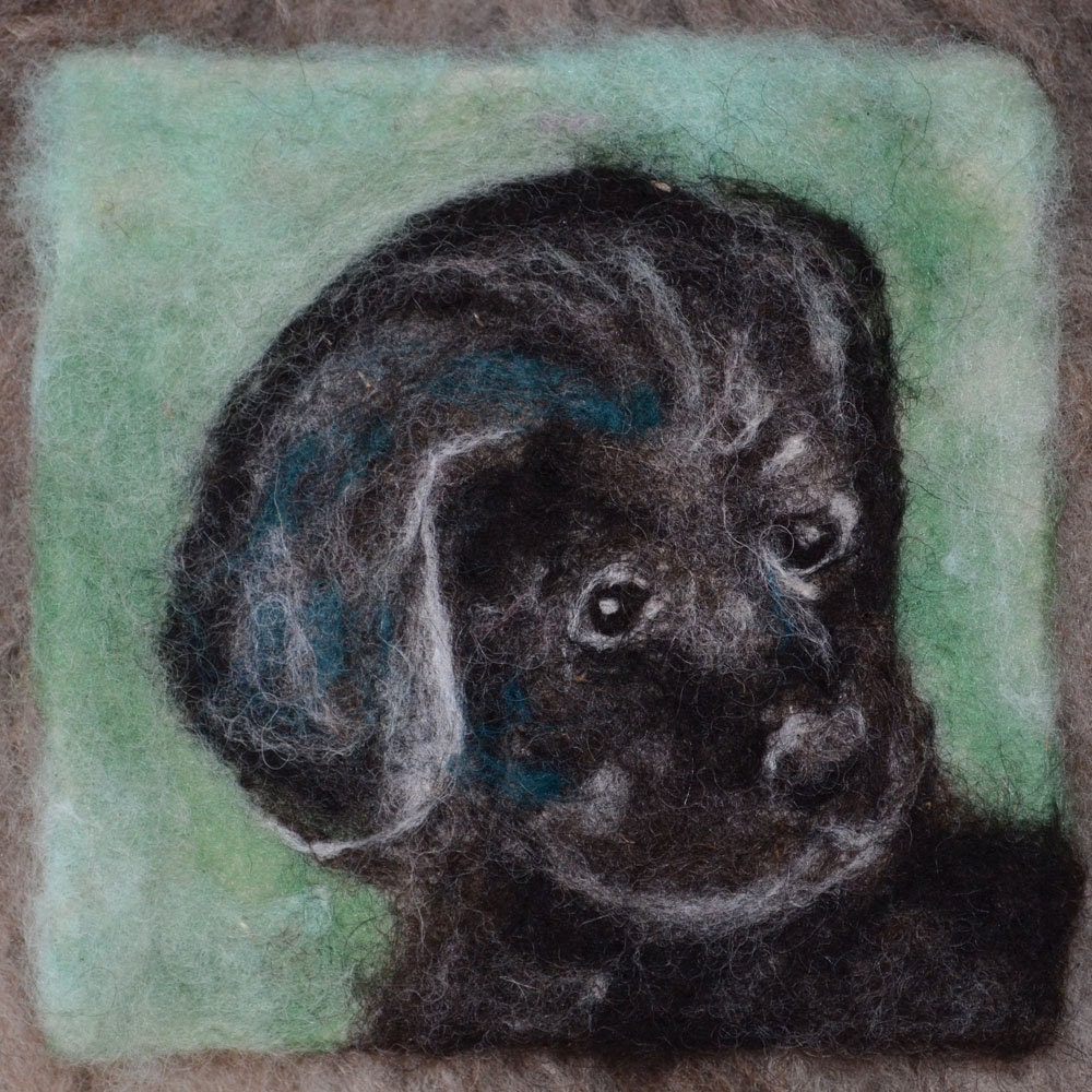 076 "Labrador Puppy" Thyme Tile Needle Felting Pattern Kit
