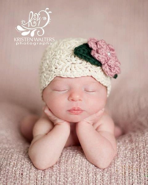Ecru Baby Girl Hat, Off White Flapper Style Beanie, Photography Prop