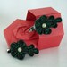 Kanzashi Fabric Flower - Set of 2 Hairclips - Green