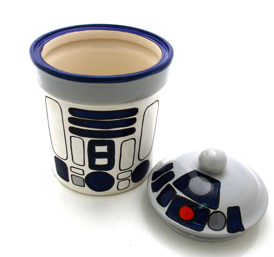 Star Wars (R) Inspired Funny Cookie Jar for Sci Fi Fan, Geek, Droid Lover
